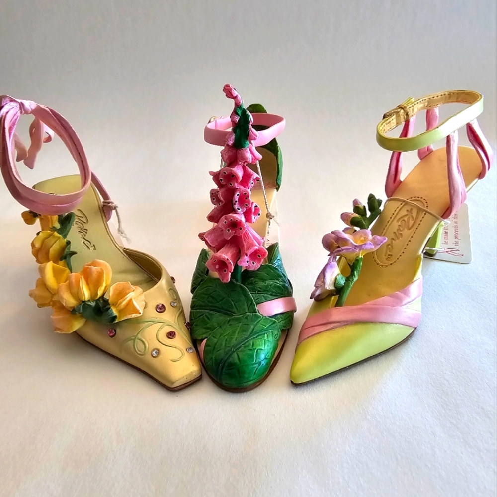 Lot/ 3 Rare- Just the Right Shoe "Step into Nature Collection" Miniature Shoes